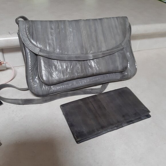 Genuine Eelskin shoulder purse and wallet (Sold as set) - Picture 7 of 15